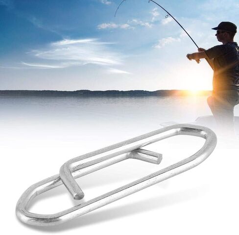 مشابك أمان الصيد من الفولاذ المقاوم للصدأ من Demeras Fishing Interlock Snap خط طرف ملحقات لصيد الأسماك في الهواء الطلق in Saudi Arabia