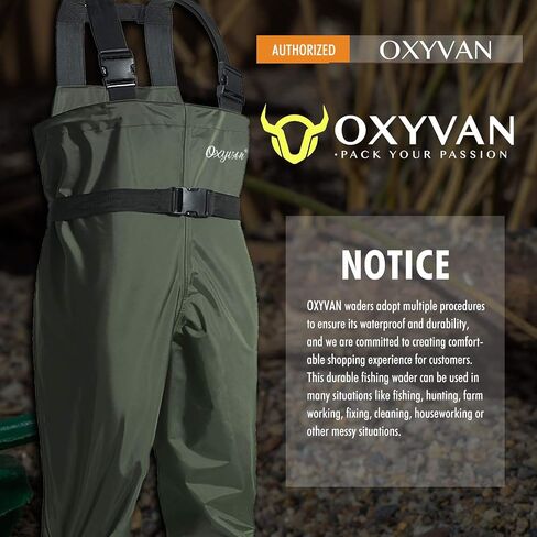 OXYVAN أحذية صيد للصدر مع أحذية طويلة للرجال والنساء، مصنوعة من النايلون/PVC خفيفة الوزن مع شماعة للأحذية in Kuwait
