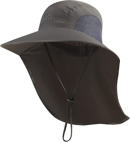 Outdoor Sun Hat for Men with 50+ UPF Protection Safari Cap Wide Brim Fishing Hat with Neck Flap, for Dad… in Kuwait