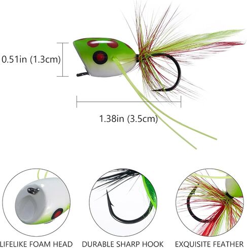 BASSDASH Popper Flies for Fly Fishing Bass Panfish Perch Topwater Fishing Lures in Saudi Arabia