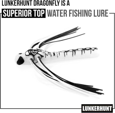 LUNKERHUNT Dragonfly Lure | Most Realistic Topwater Fishing Lures for Bass, Double Skirted Wings, Perfect Trouth and Pike Lure, Weedless Bait in Saudi Arabia