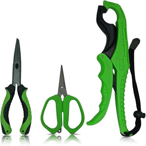 WARM COLD Fish Lip Grippers with Missing Rope,Fishing Pliers,Saltwater Resistant Fishing Gear, Line Cutter,Tools Set Gifts for Men in Saudi Arabia