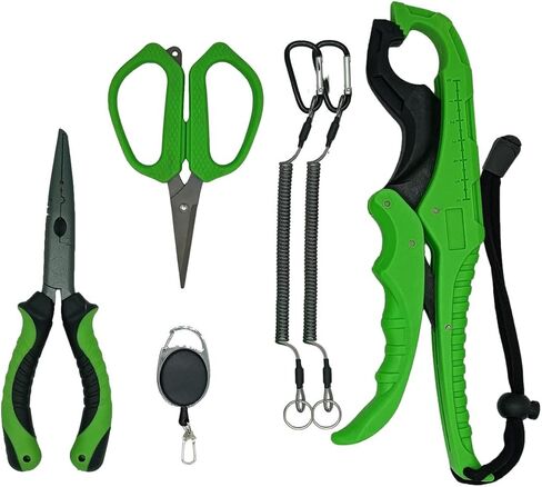 WARM COLD Fish Lip Grippers with Missing Rope,Fishing Pliers,Saltwater Resistant Fishing Gear, Line Cutter,Tools Set Gifts for Men in Saudi Arabia
