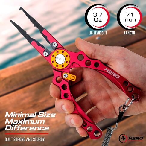 Fishing Pliers - Fishing Pliers Saltwater Resistant - Multifunctional Fishing Pliers Hook Remover, Line Cutter And Split Rings - Fishing Pliers Kit Includes Sheath And Lanyard - Pliers For Fishing in Saudi Arabia