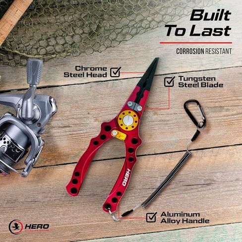 Fishing Pliers - Fishing Pliers Saltwater Resistant - Multifunctional Fishing Pliers Hook Remover, Line Cutter And Split Rings - Fishing Pliers Kit Includes Sheath And Lanyard - Pliers For Fishing in Saudi Arabia