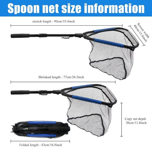 Floating Telescopic Folding Net with 7 Inch Pliers & Lip Gripper - Kids Fishing Net with Foldable Sand Bucket & Fishing Gear Accessories in Kuwait