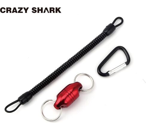 Magnetic Net Release, Aluminum Fishing Net Magnet Retractor | Strong Magnetic Net Release with Aluminum Retractor, Magnet Clip Holder and Carabiner for Fly Fishing Nets and Fishing Gear in Kuwait
