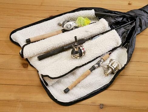 معدات التوجيه، 3 قضبان صيد وبكرة، حقيبة تخزين للسفر، حامل قضيب القطب، 7 أقدام و6 بوصات in Kuwait