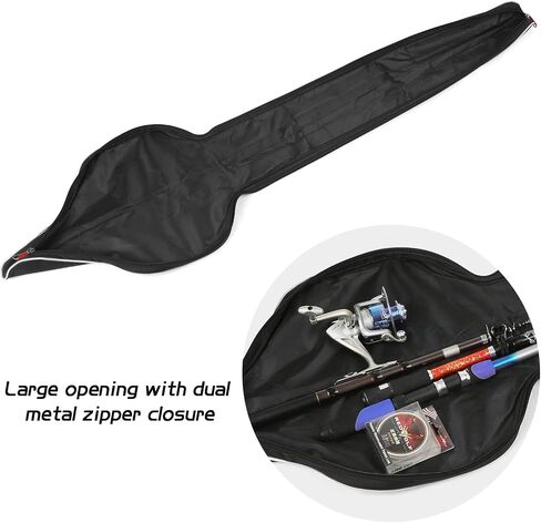 Fishing Rod Bag - 63 Inch Rod & Reel Protective Case, Portable Folding Pole Case, Waterproof Tackle Storage & Organizer in Kuwait
