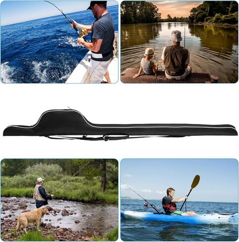 Fishing Rod Bag - 63 Inch Rod & Reel Protective Case, Portable Folding Pole Case, Waterproof Tackle Storage & Organizer in Kuwait