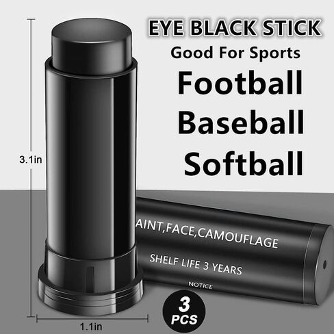 Go Ho 3 Colors Eye Black Camo Face Paint,Bulk Eye Black Baseball/Softball/Football Accessories,Football Stick Sport,Camo/Hunting Face Paint Stick,Hunting Accessories in Kuwait