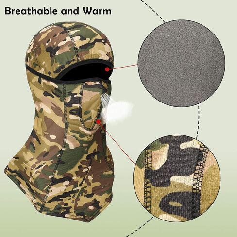 Camo Hunting Gloves for Men Full Face Cover Hunting Mitten Balaclava Anti Slip Full Finger Fingerless Mitten Wind Resistant (Classic Series, L) in Saudi Arabia