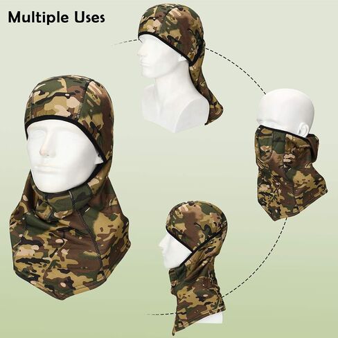 Camo Hunting Gloves for Men Full Face Cover Hunting Mitten Balaclava Anti Slip Full Finger Fingerless Mitten Wind Resistant (Classic Series, L) in Saudi Arabia