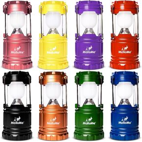 MalloMe Camping Lantern Multicolor 4 Pack Lanterns for Power Outages, Camping Lights for Tent Hanging, Camp Light Tent Lamp Emergency Battery Powered LED Lantern (Rechargeable Batteries Not Included) in Saudi Arabia
