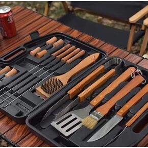 مجموعة أدوات الطبخ للتخييم من هايثان، مجموعة أدوات الطبخ المحمولة للتخييم، 15 قطعة، منظم أدوات المطبخ للتخييم للسفر وحفلات الشواء والنزهات، أسود in Kuwait