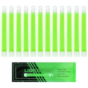 MediTac Green Glow Sticks, Premium Bright 6" Snap & Light Sticks, 12 Hour-6 Pack in Kuwait