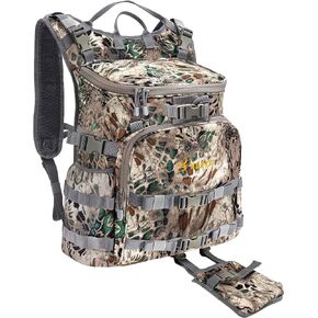 حقيبة ظهر للصيد من HUNTIT لصيد القوس، حقيبة ظهر مموهة للصيد، حقيبة صيد 37 لتر مع غطاء مطر مقاوم للماء، متوافقة مع حامل شجرة بندقية القوس، حزمة يومية متينة للصيد in Kuwait