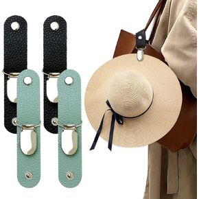 Hat Clip for Travel, Hat Clip for Travel on Bag, PU Leather Hat Clip, Multifunctional Duckbill Hat Clip,Outdoor Hat Companion