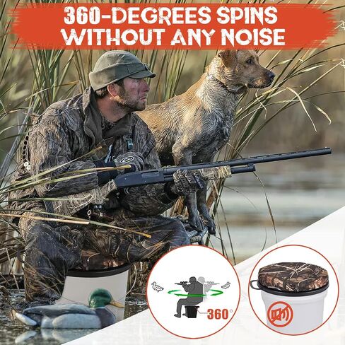 WarBull 5 Gallon Bucket Seat, 360-Degree Swivel Seat Foam Cushion Bucket Seat Lid with Waterproof Cover for Dove Duck Hunting, Fishing, Baseball, Gardening and Camping in Kuwait