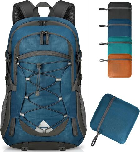 IGOLUMON Hiking Backpack 40L Packable Lightweight Camping Daypack Men Women | Multi-compartment storage Water-resistant Foldable Nylon Material Hiking Day pack for Camping Cycling Outdoor in Kuwait