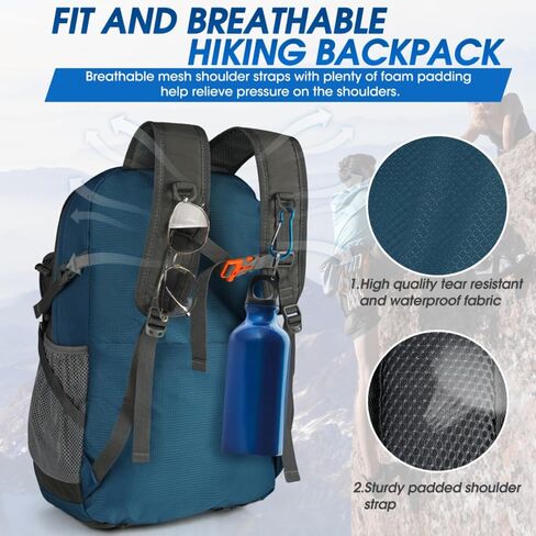 IGOLUMON Hiking Backpack 40L Packable Lightweight Camping Daypack Men Women | Multi-compartment storage Water-resistant Foldable Nylon Material Hiking Day pack for Camping Cycling Outdoor in Kuwait