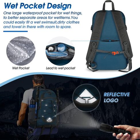 IGOLUMON Hiking Backpack 40L Packable Lightweight Camping Daypack Men Women | Multi-compartment storage Water-resistant Foldable Nylon Material Hiking Day pack for Camping Cycling Outdoor in Kuwait