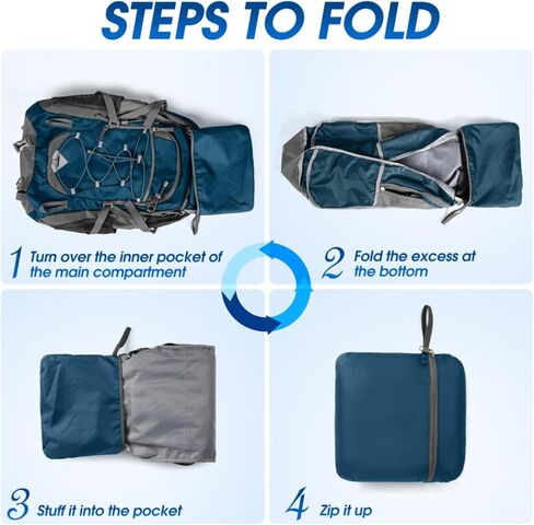 IGOLUMON Hiking Backpack 40L Packable Lightweight Camping Daypack Men Women | Multi-compartment storage Water-resistant Foldable Nylon Material Hiking Day pack for Camping Cycling Outdoor in Kuwait