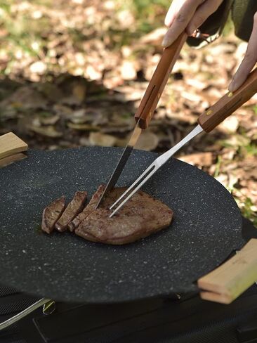 HiEthan Camping Cooking Utensils Set,15 Piece Portable Camping Cooking Set,Camp Kitchen Utensil Organizer for Travel BBQ Picnic Party,Black in Kuwait