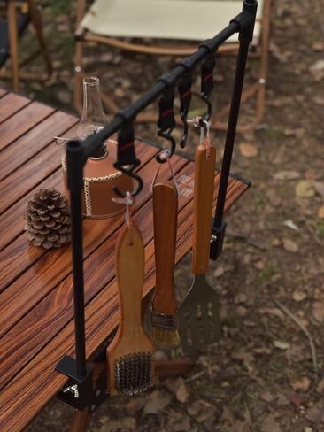 HiEthan Camping Cooking Utensils Set,15 Piece Portable Camping Cooking Set,Camp Kitchen Utensil Organizer for Travel BBQ Picnic Party,Black in Kuwait