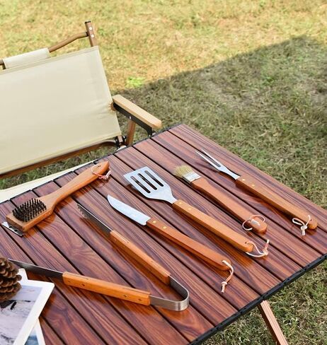 HiEthan Camping Cooking Utensils Set,15 Piece Portable Camping Cooking Set,Camp Kitchen Utensil Organizer for Travel BBQ Picnic Party,Black in Kuwait