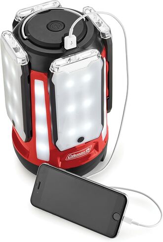 فانوس LED متعدد الألواح قابل لإعادة الشحن من كولمان، فانوس مقاوم للماء مع لوحات إضاءة مغناطيسية قابلة للإزالة، ومصباح يدوي مدمج، ومنفذ شحن USB؛ رائعة للتخييم والصيد وحالات الطوارئ والمزيد in Kuwait