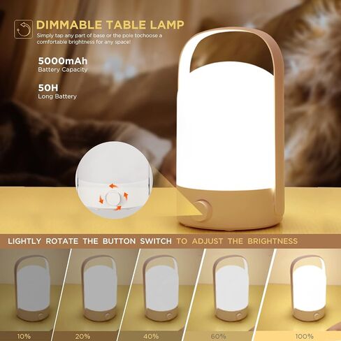 ضوء التخييم LED | فانوس تخييم محمول قابل للشحن | ضوء الليل الخافت | مصباح تخييم محمول يعمل بالبطارية مع خطاف للقراءة في الداخل، والمشي لمسافات طويلة، وصيد الأسماك، والطوارئ في الهواء الطلق in Kuwait