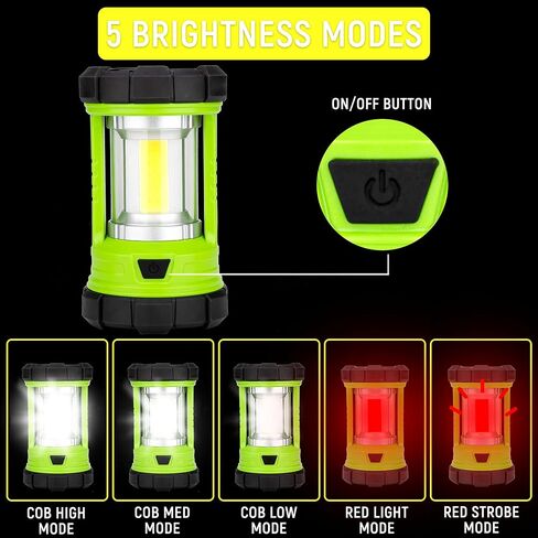 Favourlite Rechargeable Camping Lantern, 3000LM 360° LED Light for Power Outages, 4400mAh with USB-C Emergency Phone Charging, 5 Modes, Water-Resistant Tent Light with Hanging Hooks in Kuwait
