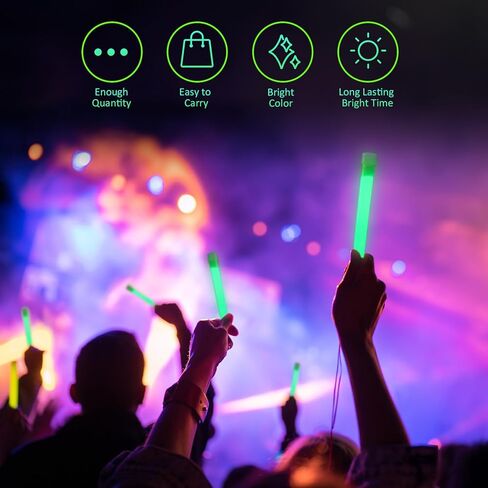 Sotiff Bright 6 بوصة كبيرة متوهجة العصي السائبة ضوء عصا خضراء توهج في حالات الطوارئ في الظلام العصي مع مدة 12 ساعة للتخييم والمشي لمسافات طويلة والحفلات الخارجية وأنشطة البقاء على قيد الحياة العواصف التعتيم (48) in Kuwait
