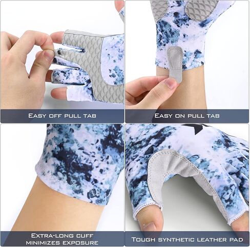 KastKing La Sal Fishing Gloves UPF50+ Sun Gloves UV Protection Fingerless Gloves Men Women for Outdoor, Kayaking, Rowing, Paddling, Canoeing, Hunting in Kuwait