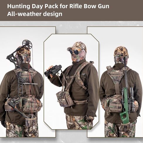 BLISSWILL Hunting Fanny Waist Pack with Harness Pouch Hunting Backpack | Silent Fabric，Rifle & Bow Carry System，Multi-Pocket Organization，Waist Pack for Hunter，Waterproof ，Bullet Pouch hunting gift in Kuwait