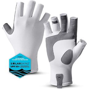 Tough Outdoors UV Fishing Gloves - Fingerless Fishing Gloves Men & Women - UPF 50+ Sun Gloves - UV Protection Kayaking Gloves - Sun Protection Fishing Gloves - Paddling Gloves & Sailing Gloves