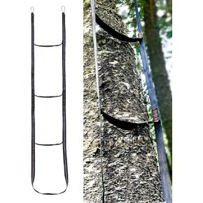 3-Step Climbing Stick Aider with 2*Durable Carabiners, Tree Stand Steps, Bright-Orange Webbing Hunting Ladders, Easy-to-use Lightweight Rope Aider for Hunting Safety, Outdoor Climbing in Kuwait
