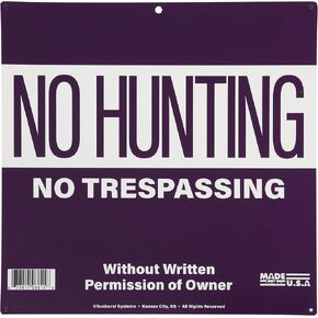 صن براست سيستمز لافتة بعبارة No Hunting/Trespassing Property Marking 8616، 12 انش × 12 انش، عبوة من 10 قطع، ارجواني in Kuwait