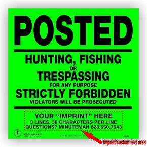 Minuteman Signs | Roll of 10 Heavy Gauge 13mil Vinyl Posted Signs with Your Custom Information Added