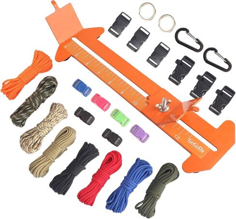 Paracord 550 Bracelets Kit 20 Feet Each Rope for Making Bracelets | 5 Types Buckles, 4mm paracord, for making keychain/bracelets ,outdoor/camping/gift/survival/tactical(A-Set) in Kuwait