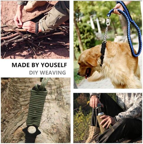 Paracord 550 Bracelets Kit 20 Feet Each Rope for Making Bracelets | 5 Types Buckles, 4mm paracord, for making keychain/bracelets ,outdoor/camping/gift/survival/tactical(A-Set) in Kuwait