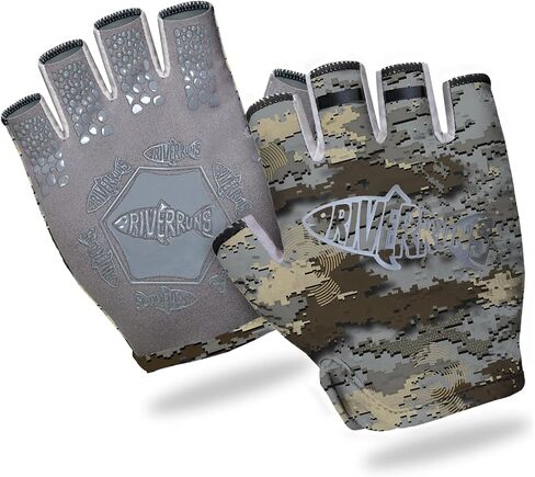 Riverruns SwiftShield Fishing Gloves Shortened Wrist UPF50+ Sun Gloves Fingerless Lightweight Breathable Hiking Driving Kayaking Paddling in Saudi Arabia