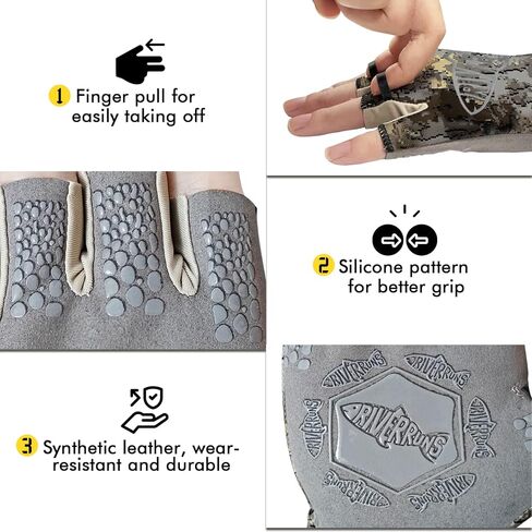 Riverruns SwiftShield Fishing Gloves Shortened Wrist UPF50+ Sun Gloves Fingerless Lightweight Breathable Hiking Driving Kayaking Paddling in Saudi Arabia