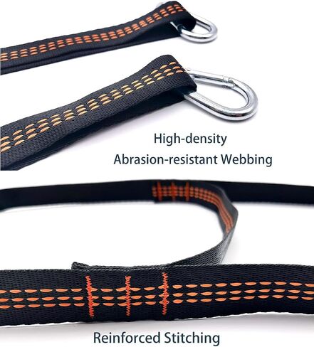 3-Step Climbing Stick Aider with 2*Durable Carabiners, Tree Stand Steps, Bright-Orange Webbing Hunting Ladders, Easy-to-use Lightweight Rope Aider for Hunting Safety, Outdoor Climbing in Kuwait
