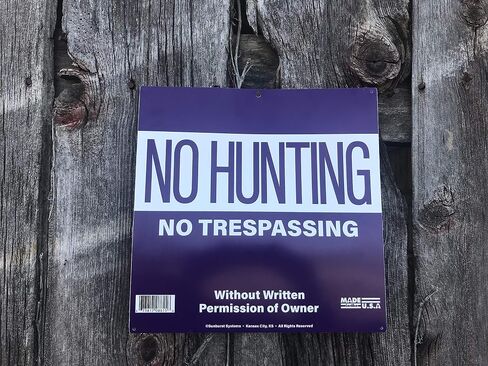 صن براست سيستمز لافتة بعبارة No Hunting/Trespassing Property Marking 8616، 12 انش × 12 انش، عبوة من 10 قطع، ارجواني in Kuwait