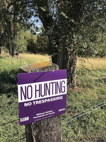 صن براست سيستمز لافتة بعبارة No Hunting/Trespassing Property Marking 8616، 12 انش × 12 انش، عبوة من 10 قطع، ارجواني in Kuwait