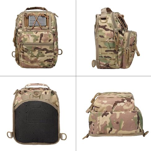 BOMTURN Tactical Backpack-1000D Waterproof Military Backpack/Laser-Cut/CCW Bags Sling Bag Tactical Satchel Shoulder Bag Men in Kuwait