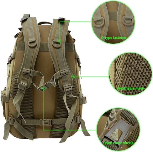 Tactical Backpack Military Molle Bag Hiking Daypacks for Camping Trekking Hunting Traveling Motorcycle in Saudi Arabia