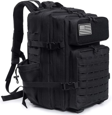 QT&QY 25L/45L Military Tactical Backpack For Men Molle Daypack 3 Day Bug Out Bag Hiking Rucksack With Bottle Holder in Kuwait